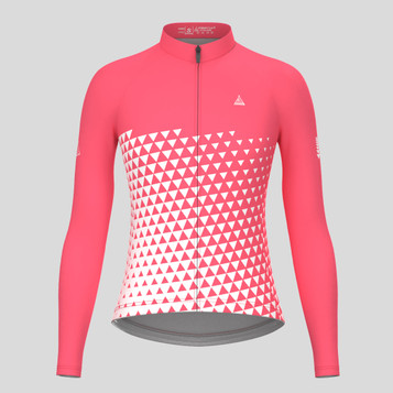 Women's Gradient Triangle LS Cycling Jersey - Pink