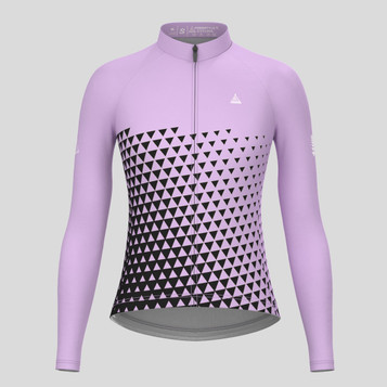 Women's Gradient Triangle LS Cycling Jersey - Light Purple