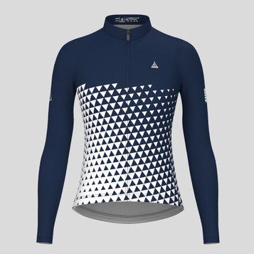 Women's Gradient Triangle LS Cycling Jersey - Navy