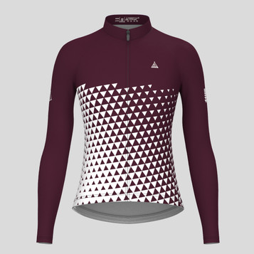Women's Gradient Triangle LS Cycling Jersey - Claret
