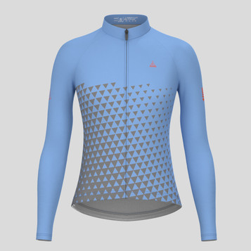 Women's Gradient Triangle LS Cycling Jersey - Gray/Blue