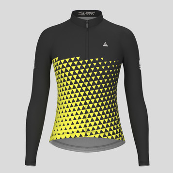 Women's Gradient Triangle LS Cycling Jersey - Black/Yellow