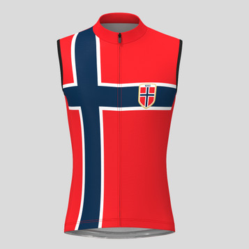 Norway Team Themed Men's Sleeveless Cycling Jersey