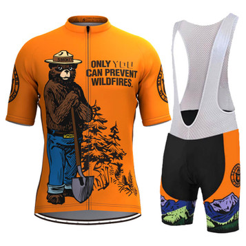 Retro Smokey Bear Prevent Wildfires Men's Cycling Kit Retro Smokey Bear Prevent Wildfires Men's Cycling Kit