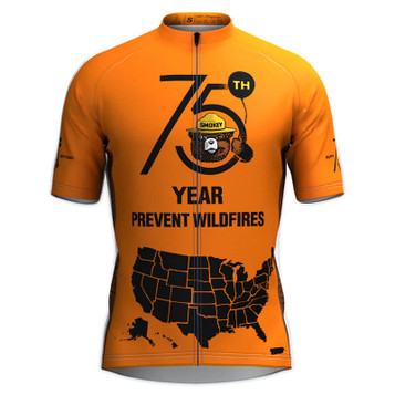 Smokey Bear 75th Years Prevent Wildfires Cycling Jersey Smokey Bear 75th Years Prevent Wildfires Cycling Jersey