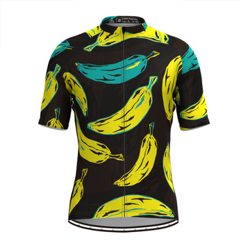 Men's Banana Graffiti Print Cycling Jersey Men's Banana Graffiti Print Cycling Jersey