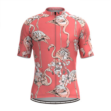 Men's Flamingo Floral Print Hawaiian Cycling Jersey Men's Flamingo Floral Print Hawaiian Cycling Jersey