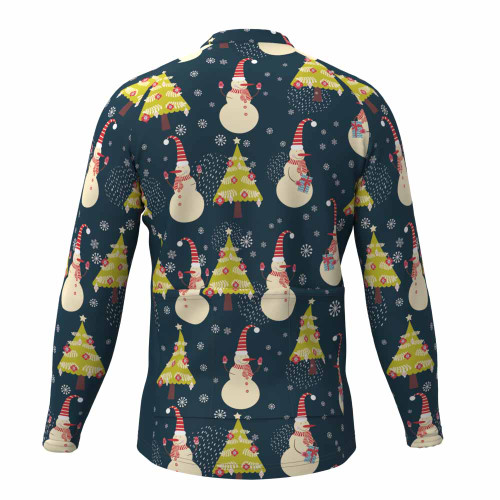Snowman Merry Christmas Long Sleeve Cycling Jersey | Freestylecycling.com