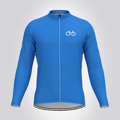 Ride Forever Men's LS Cycling Jersey Blue