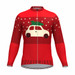 Christmas Tree Ugly Sweater Long Sleeve Cycling Jersey Red
