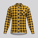 Plaid Checkered Shirt V2 Men's LS Cycling Jersey Yellow