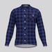 Plaid Checkered Shirt V2 Men's LS Cycling Jersey Blue
