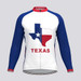 Men's Texas State Flag Long Sleeve  Cycling Jersey Men's Texas State Flag Long Sleeve  Cycling Jersey