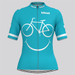 Women's Biking Smile Emoji Cycling Jersey - Light blue