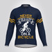 Old Guy On A Bicycle Long Sleeve Cycling Jersey - Navy