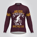 Old Guy On A Bicycle Long Sleeve Cycling Jersey - Claret