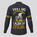 Retirement Plan On Cycling Men's LS Cycling Jersey - Navy