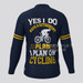 Retirement Plan On Cycling Men's LS Cycling Jersey - Navy Retirement Plan On Cycling Men's LS Cycling Jersey - Navy