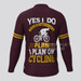 Retirement Plan On Cycling Men's LS Cycling Jersey - Claret Retirement Plan On Cycling Men's LS Cycling Jersey - Claret