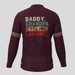 Daddy Grandpa Cycling Legend Men's LS Cycling Jersey - Burgundy