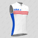 America Stripes Stars Flag Men's Sleeveless Cycling Jersey - White/Blue