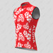 Men Tropical & Floral Print Hawaiian Sleeveless Jersey Red  Men Tropical & Floral Print Hawaiian Sleeveless Jersey Red