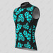 Men Tropical & Floral Print Hawaiian Sleeveless Jersey Blue