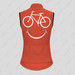 Women's Biking Smile Emoji Sleeveless Cycling Jersey - Brick