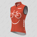 Women's Biking Smile Emoji Sleeveless Cycling Jersey - Brick
