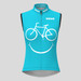 Women's Biking Smile Emoji Sleeveless Cycling Jersey - Light Blue