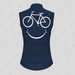 Women's Biking Smile Emoji Sleeveless Cycling Jersey - Navy