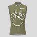 Biking Smile Emoji Men's Sleeveless Cycling Jersey - Olive