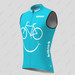 Biking Smile Emoji Men's Sleeveless Cycling Jersey - Light Blue