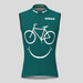 Biking Smile Emoji Men's Sleeveless Cycling Jersey - Dark Green