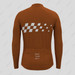 Men's Gradient Race Flag LS Cycling Jersey - Brown