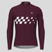 Men's Gradient Race Flag LS Cycling Jersey - Claret 