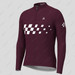 Men's Gradient Race Flag LS Cycling Jersey - Claret 