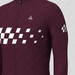 Men's Gradient Race Flag LS Cycling Jersey - Claret 