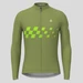 Men's Gradient Race Flag LS Cycling Jersey - Olive-Green
