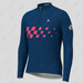 Men's Gradient Race Flag LS Cycling Jersey - Navy Pink