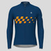 Men's Gradient Race Flag LS Cycling Jersey - Navy/Orange