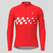 Men's Gradient Race Flag LS Cycling Jersey - Red