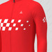 Men's Gradient Race Flag LS Cycling Jersey - Red