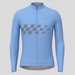 Men's Gradient Race Flag LS Cycling Jersey - Gray Blue