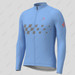 Men's Gradient Race Flag LS Cycling Jersey - Gray Blue