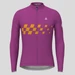 Men's Gradient Race Flag LS Cycling Jersey - Purple/Mustard