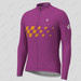 Men's Gradient Race Flag LS Cycling Jersey - Purple/Mustard
