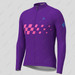 Men's Gradient Race Flag LS Cycling Jersey - Purple/Pink
