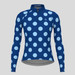 Women's Polka Dots LS Cycling Jersey - Dark Blue