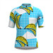 Men's Banana Print Blue Plaid Cycling Jersey
